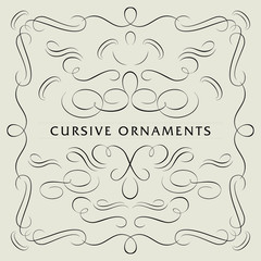 Decorative Cursive ornaments set