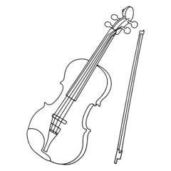 Obraz premium Violin cartoon illustration isolated on white background for children color book