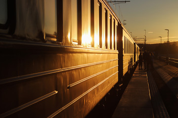 Train in evening sun