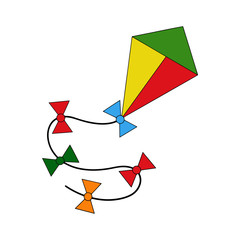 Kite cartoon illustration isolated on white background for children color book