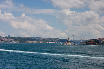 Istambul city view from a ferry