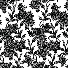 Seamless pattern with flowers carnations