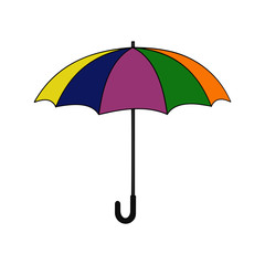 Umbrella cartoon illustration isolated on white background for children color book