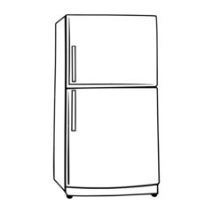 Refrigerator cartoon illustration isolated on white background for children color book