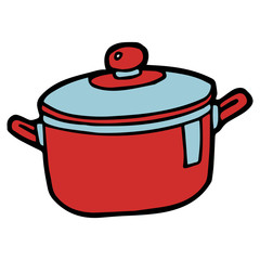 Pot cartoon illustration isolated on white background for children color book
