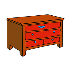 Closet cartoon illustration isolated on white background for children color book