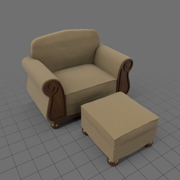 Armchair with footstool
