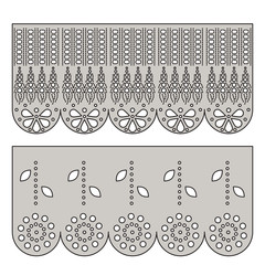 Eyelet lace decorative ornament for border of fabric.