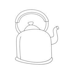 Teapot cartoon illustration isolated on white background for children color book