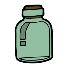 Bottle cartoon illustration isolated on white background for children color book
