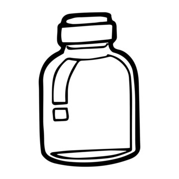 Bottle cartoon illustration isolated on white background for children color book