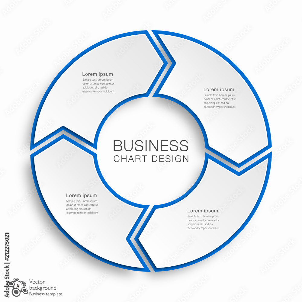Canvas Prints business chart design 4-step #vector graphics