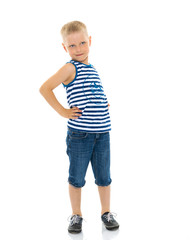 Handsome little boy in full growth