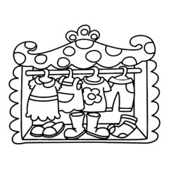 Closet cartoon illustration isolated on white background for children color book