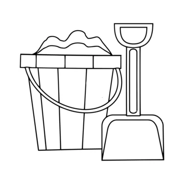 sand bucket and shovel coloring page