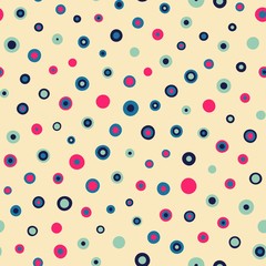 Seamless circles pattern. Vector repeating texture.