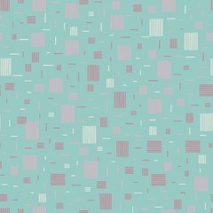 Seamless pattern with squares made of stripes of summer colors. Vector repeating texture.
