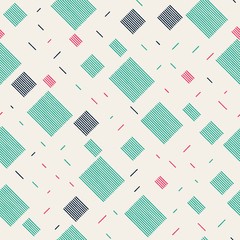 Repeating pattern with rectangles with lines. Seamless vector pattern. Hand drawn image.