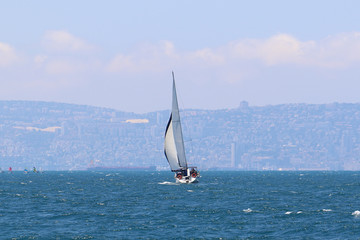 Sailboat at sea 
