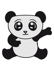 sitzend klein dick gesicht panda süß niedlich bär china asien schwarz weiß comic cartoon