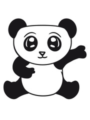 sitzend klein dick gesicht panda süß niedlich bär china asien schwarz weiß comic cartoon