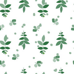 Naklejki  botaniczny wzór. zielony nadruk liści. ilustracja zieleni. delikatny wzór tkaniny.