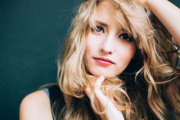 Fototapeta premium Portrait of young blonde beautiful woman