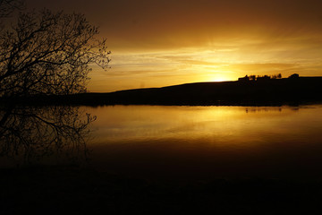 Beautiful sunset in Hella, Iceland