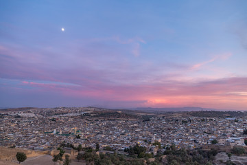 Sunset over the city of Fez in Morocco