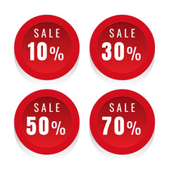 Circle sale button tag isolated vector illustration on white background. discount. Business