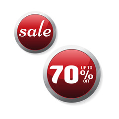 sale button tag isolated vector illustration on white background. discount 70%. Business
