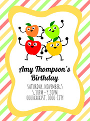 Cute card template of a birthday invitation