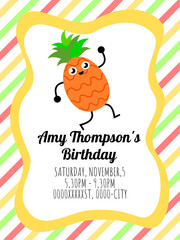 Cute card template of a birthday invitation