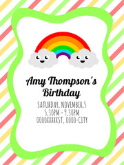 Cute card template of a birthday invitation