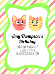 Cute card template of a birthday invitation