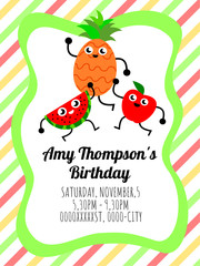 Cute card template of a birthday invitation
