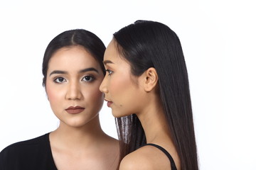 Concept of Best Friends Multi Race Ethnic or Close younger older sisters