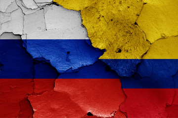 flags of Russia and Colombia