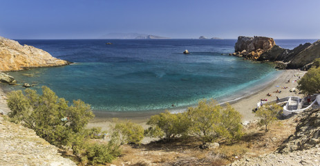 Folegandros, a very small greek island close to Santorini but much more relaxing than this one, just a few people an impressive landscapes like the old city of Chora