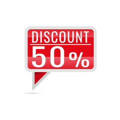 sale. Discount price tags. speech sticker label discount 50%. marketing Business. on white background. Business marketing