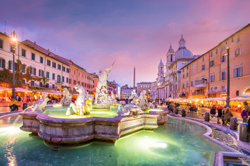 Piazza Navona in Rome, Italy - obrazy, fototapety, plakaty