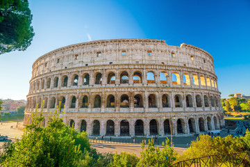 Fototapeta na wymiar View of Colosseum in Rome, Italy