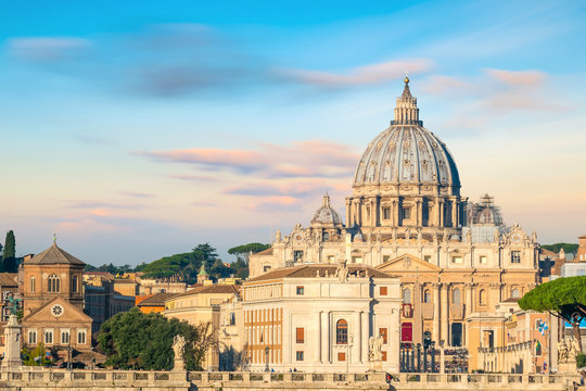 View at St. Peter's cathedral in Rome, Italy