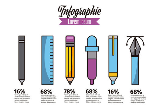 Purple And Blue Creative Design Tools Infographic