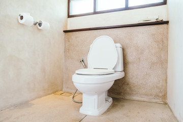 White bowl seat decoration in bathroom