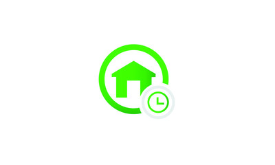 home and time vector icon
