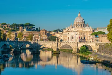 Fototapete Rund Blick auf den Petersdom in Rom, Italien © f11photo