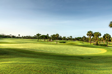 Emerald green grass on a golf course in Barbados