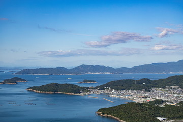 Port town and many islands on the seto inland sea,Takamatsu,Kagawa,Shikoku,Japan