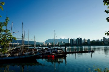 Fototapeta na wymiar Sunrise in Vanier Park, Vancouver